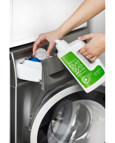 Añade el líquido aditivo freshwave en la lavadora y neutraliza los olores de la ropa