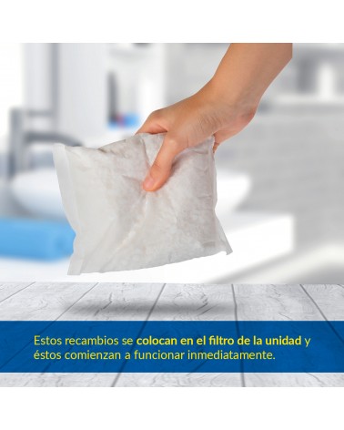 El recambio antihumedad siempre debe se utilizado con un deshumidificador de igual capacidad