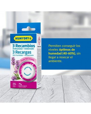 Recambios doble función antihumedad y ambientador para espacios pequeños