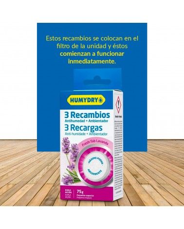 Recambios antihumedad con fragancia para espacios pequeños o cerrados