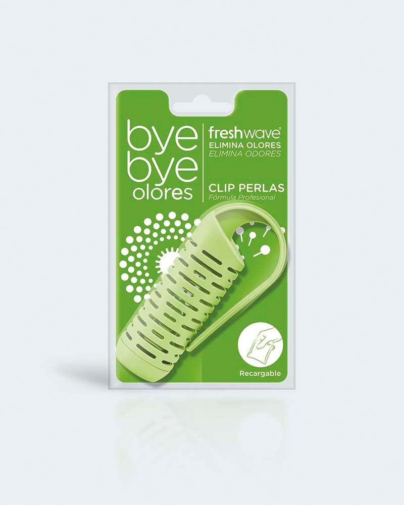 Clip Neutralizador de olores Freshwave para armarios y espacios cerrados.