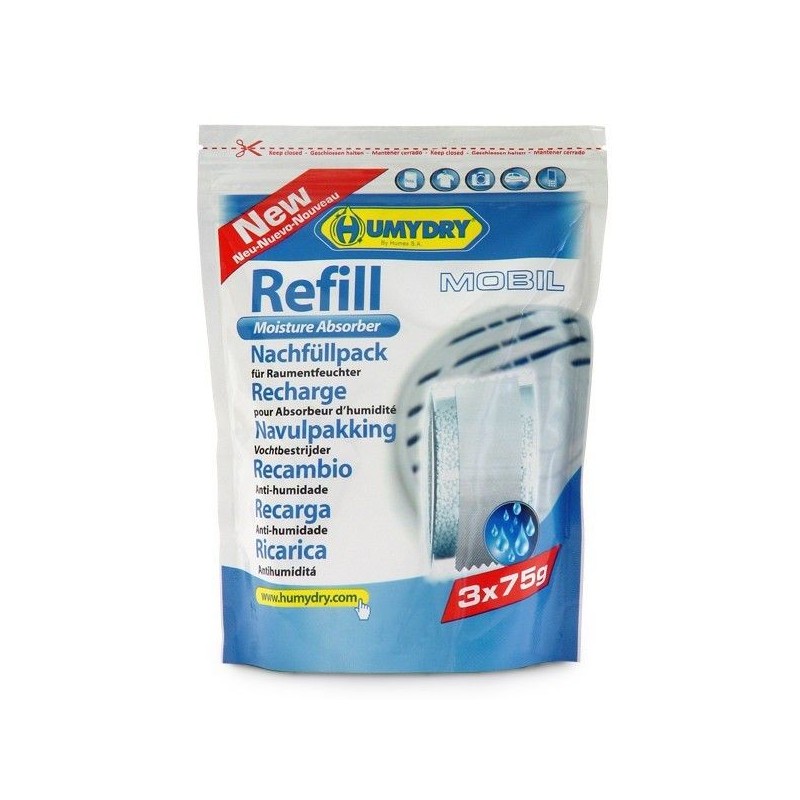 Recambios antihumedad Humydry para absorber la humedad de espacios pequeños