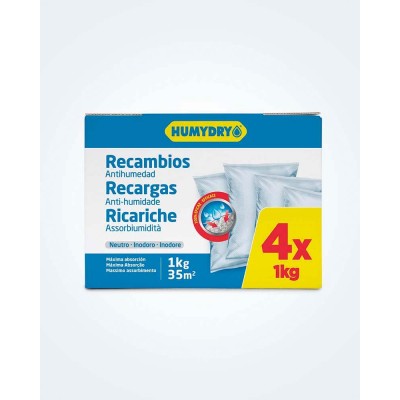 Pack de 4 recambios antihumedad para aparatos Humydry grandes