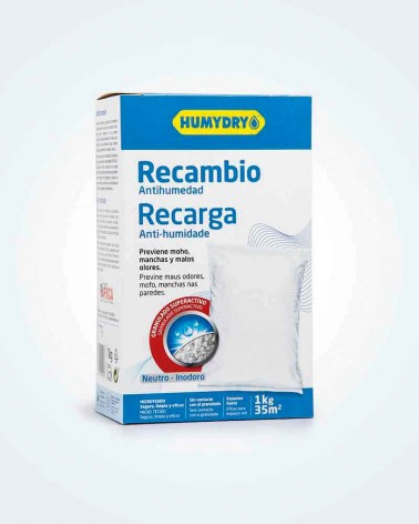 Humydry recambio antihumedad 1kg para deshumidificador.