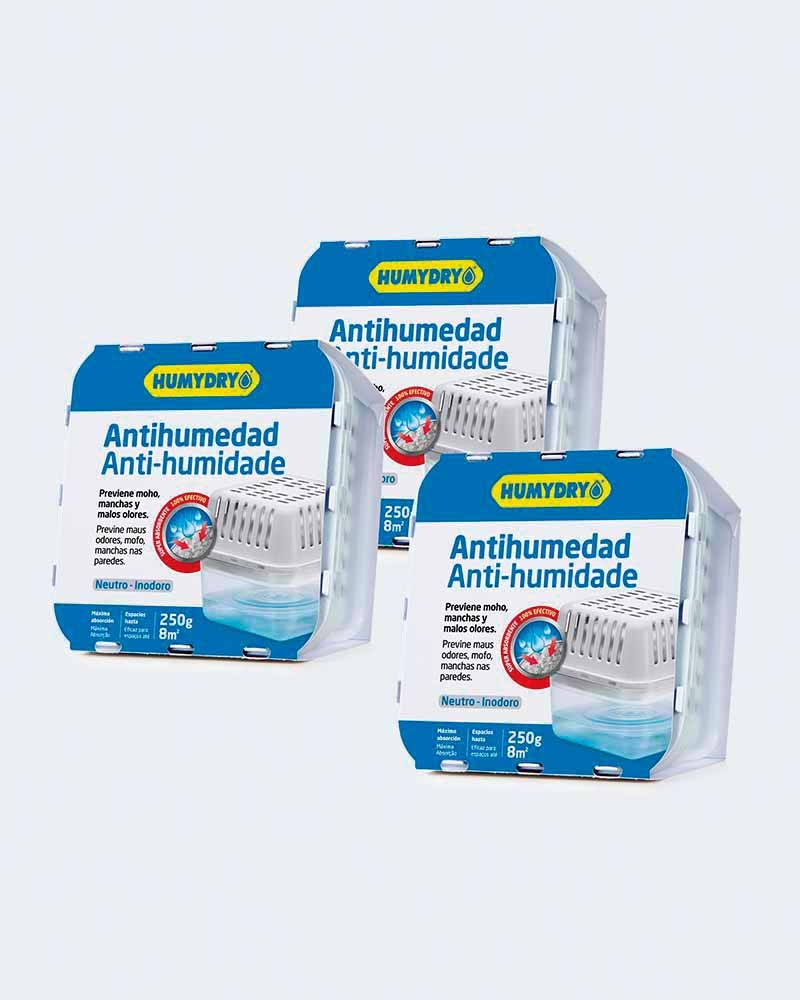 Lote Humydry 3 deshumidificadores Basic 250g