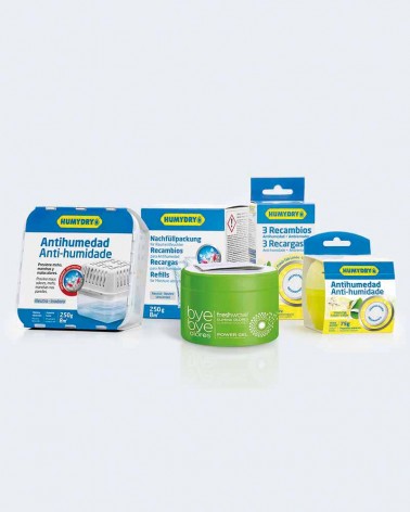 Pack de neutralizadores de olor Freshwave y deshumidificadores Humydry
