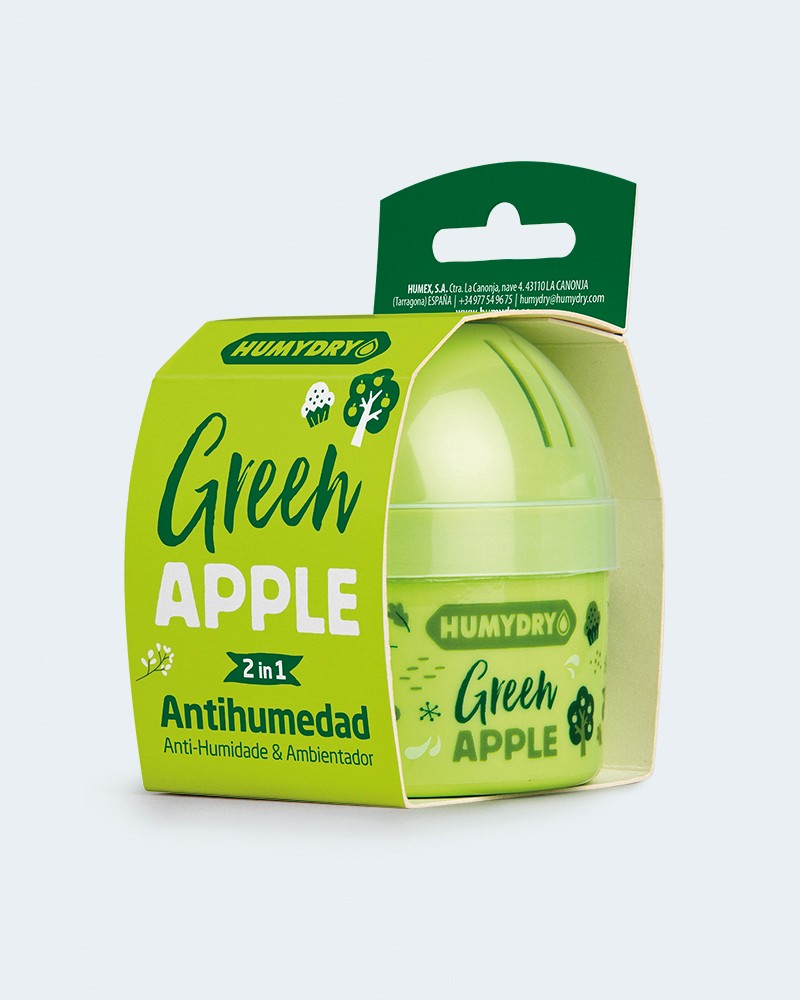 Aparato antihumedad y ambientador aroma manzana, dos en uno