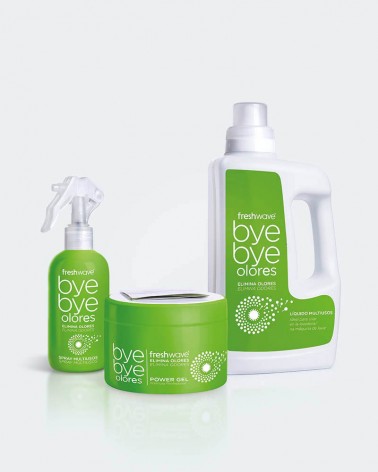 Pack de Neutralizador de olores compuesto por gel, aditivo y spray Freshwave