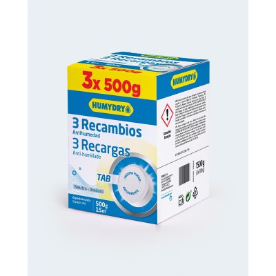 Humydry Recambios antihumedad en tableta 3x500g