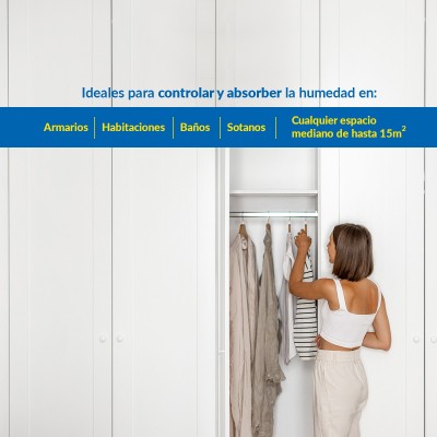 Recambio antihumedad para controlar el exceso de humedad en espacios medianos
