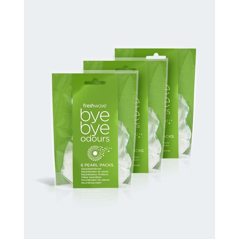 Lote 3 Packs de Perlas Neutralizadoras de olores Freshwave Elimina los olores en espacios pequeños y cerrados
