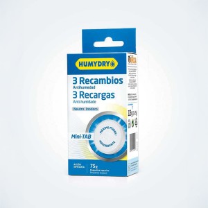 HUMYDRY Recambios Mini Tab 3x75g para deshumidificador