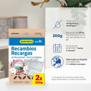 Humydry Recambios antihumedad Eco-box 2 unidades aroma cotton