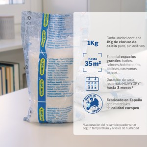 Recambios antihumedad de 1kg para deshumidificadores.