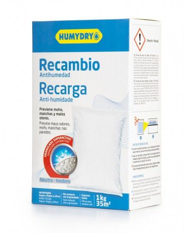 Humydry recambio antihumedad 1kg para deshumidificador.