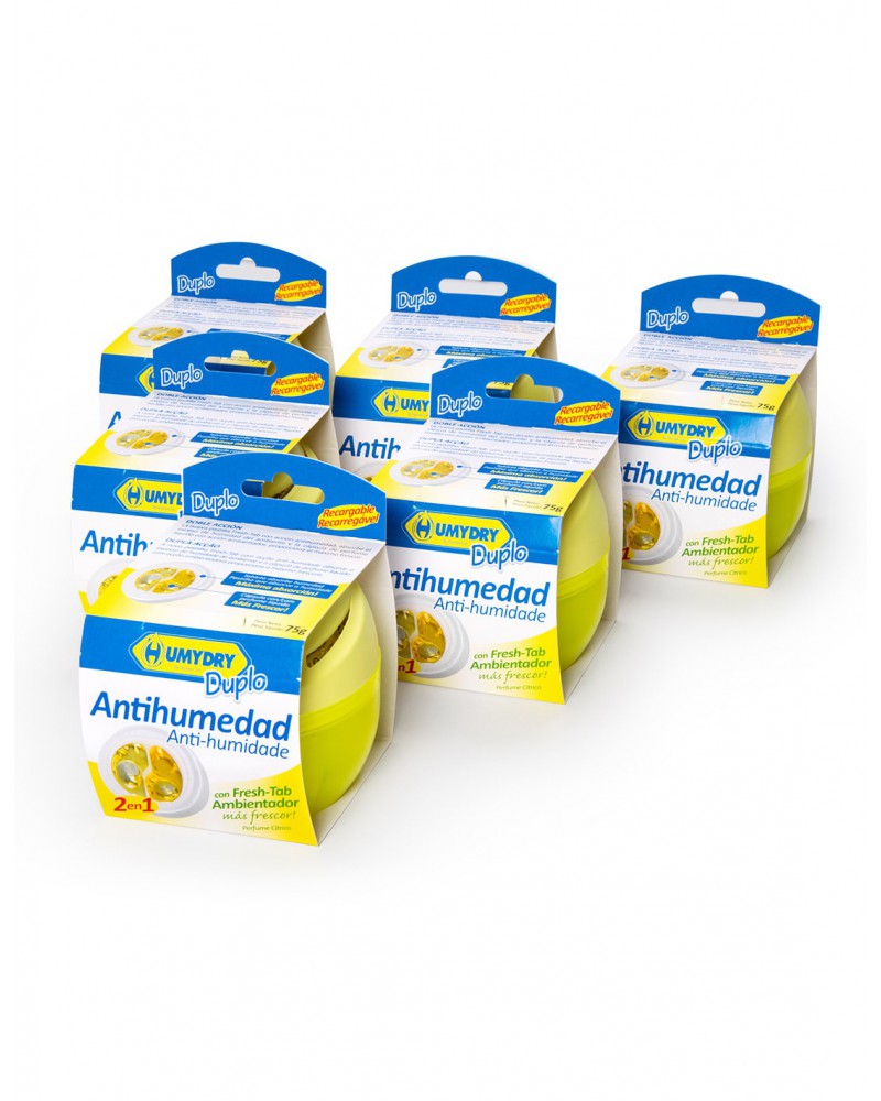 Pack de 6 aparatos antihumedad Humydry duplo aroma limón