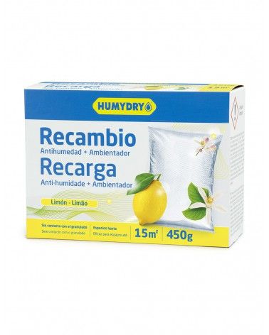 Recambio antihumedad en bolsita Humydry de 450g aroma limón